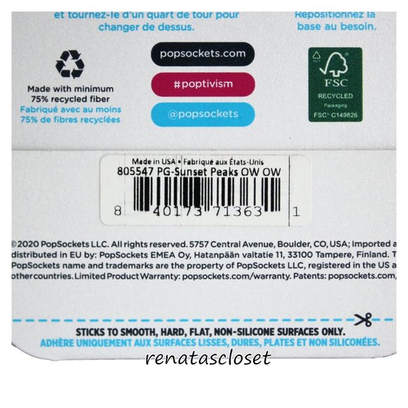 PopSocket PopGrip Sunset Peaks Cellphone Grip & Stand NIP - Picture 8 of 9